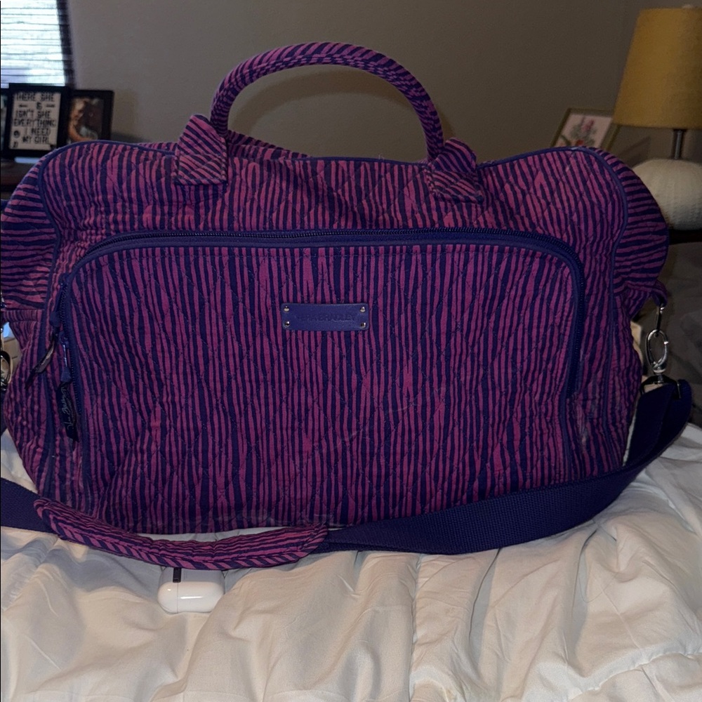 Purple Striped Women's Bag